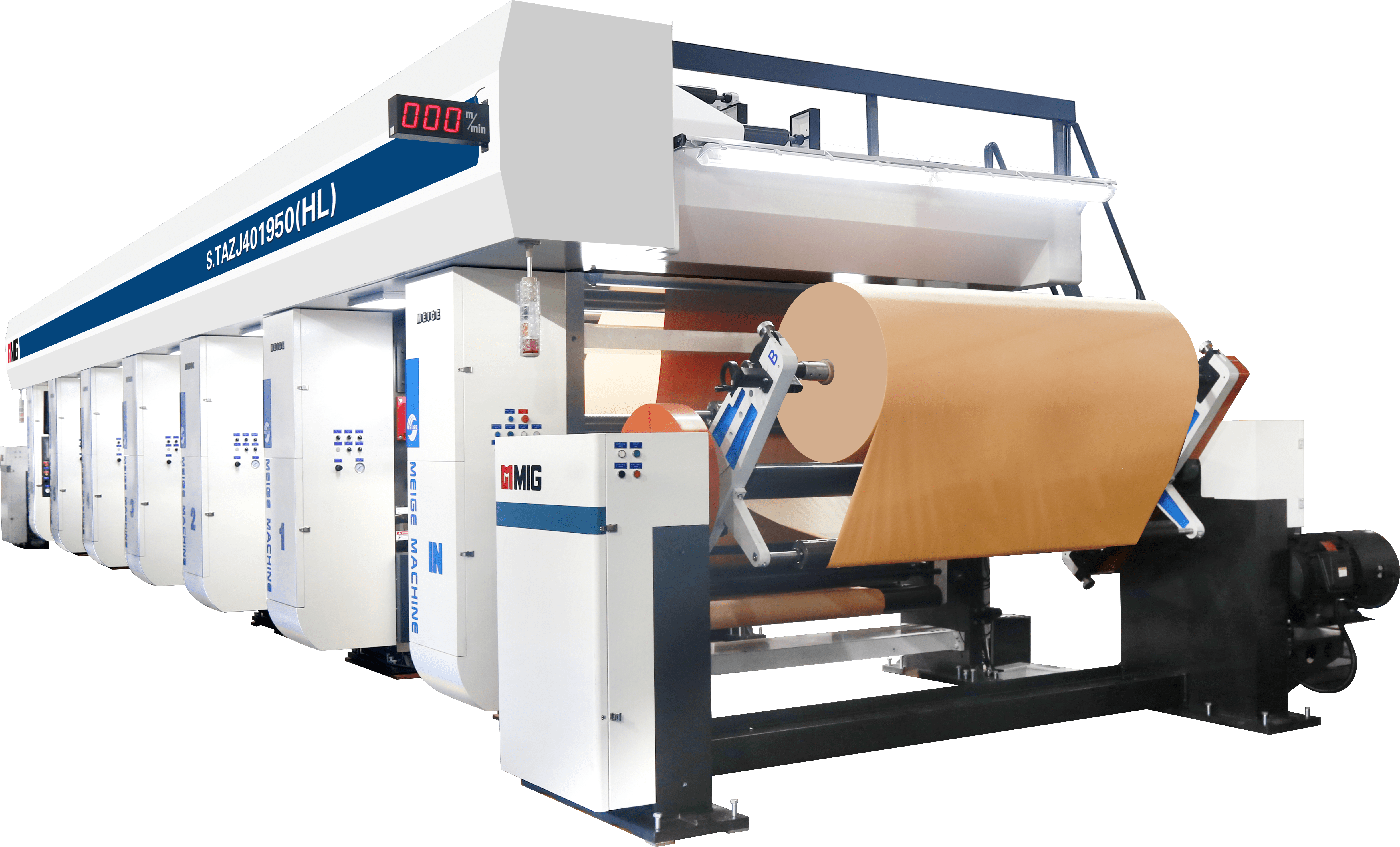 What materials can a rotogravure printing machines print on?
